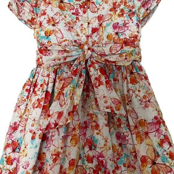 Pastourelle NYC Girls Toddler Butterfly Print Double Lined Fit Flare Dress 6 - Picture 7 of 7